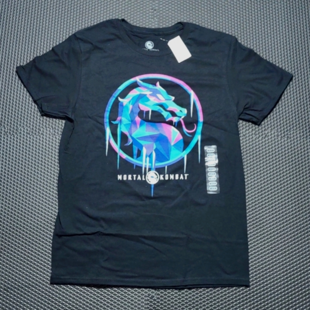 Mortal Kombat Frozen Dragon Logo Black Medium T-shirt Short sleeve